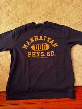 H&M Navy Blue Short-Sleeve Manhattan Phys. Ed. Graphic Tee